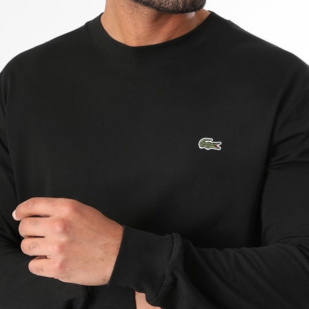 Lacoste - Tee Shirt Manches Longues Logo Brodé Crocodile Classic Fit Noir