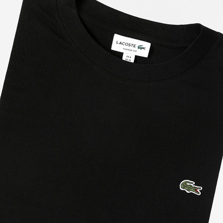 Lacoste - Tee Shirt Manches Longues Logo Brodé Crocodile Classic Fit Noir