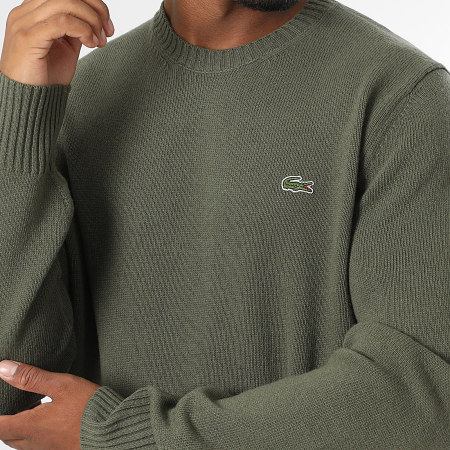 Lacoste - Pull Logo Brodé Crocodile Classic Fit Vert Kaki