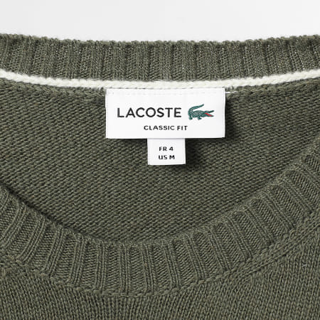 Lacoste - Pull Logo Brodé Crocodile Classic Fit Vert Kaki