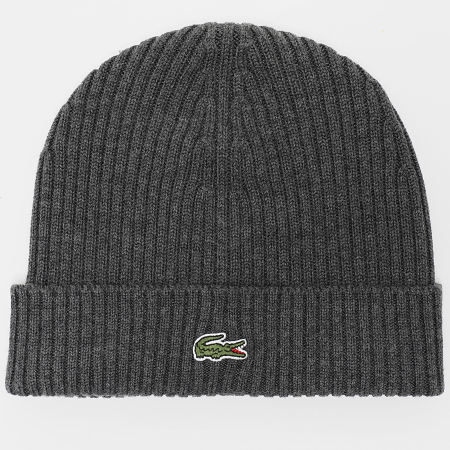 Lacoste Bonnet Logo Brodé Crocodile Gris Anthracite Chiné