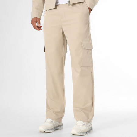 LBO - Ensemble Veste Zippée Et Pantalon Cargo Large 2221 Beige