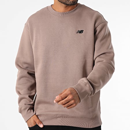New Balance - Sweat Crewneck Relaxed Fit Linear Graphic MT53529 Marron