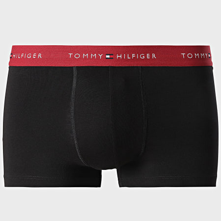 Tommy Hilfiger - Lot De 3 Boxers 2763 Noir Rouge Bordeaux Bleu Clair
