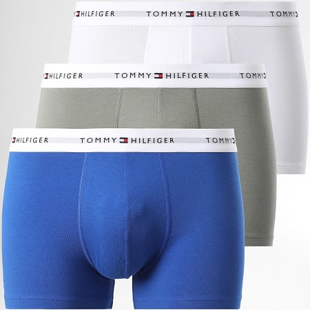 Tommy Hilfiger - Lot De 3 Boxers Trunk 2761 Bleu Roi Vert Kaki Blanc