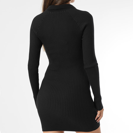 Tommy Jeans - Robe Polo Manches Longues Femme Collar Badge 2183 Noir