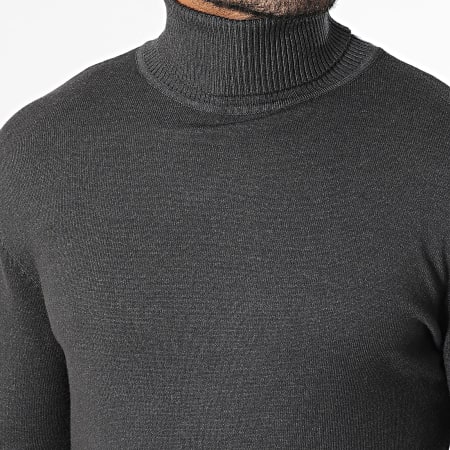 KZR - Pull Col Roulé 053 Gris Anthracite Chiné