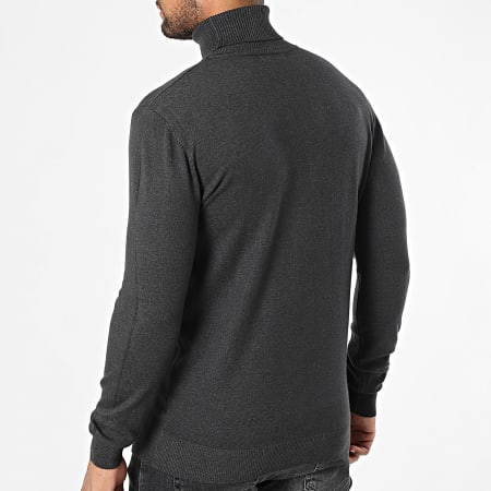 KZR - Pull Col Roulé 053 Gris Anthracite Chiné
