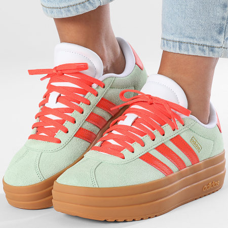 Adidas Sportswear - Baskets Femme VL Court Bold J JQ4557 Semi Green Spark Semi Impact Orange Footwear White