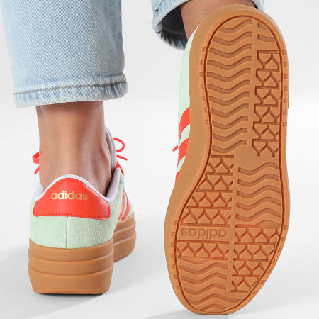 Adidas Sportswear - Baskets Femme VL Court Bold J JQ4557 Semi Green Spark Semi Impact Orange Footwear White