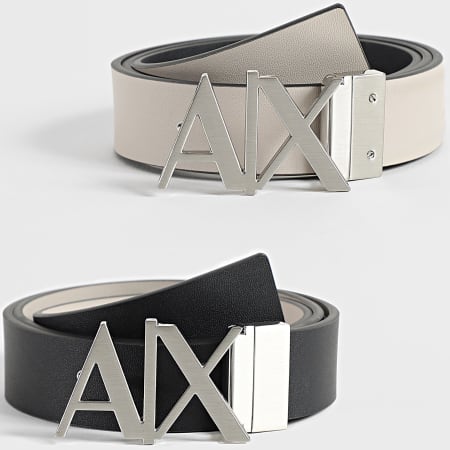 Armani Exchange - Cinturón Reversible 951017 CC505 Negro Beige Claro