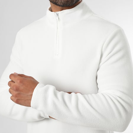 LBO - Sudadera polar con cuello de cremallera 0002 Blanco