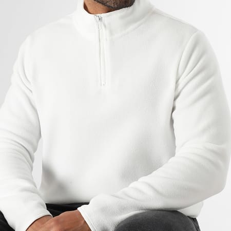 LBO - Sudadera polar con cuello de cremallera 0002 Blanco