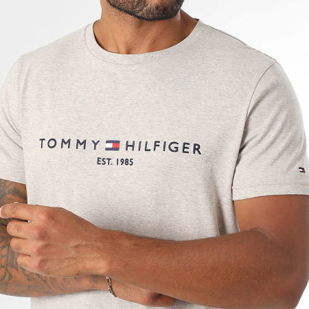 Tommy Hilfiger - Tee Shirt Slim Logo 1797 Beige Chiné