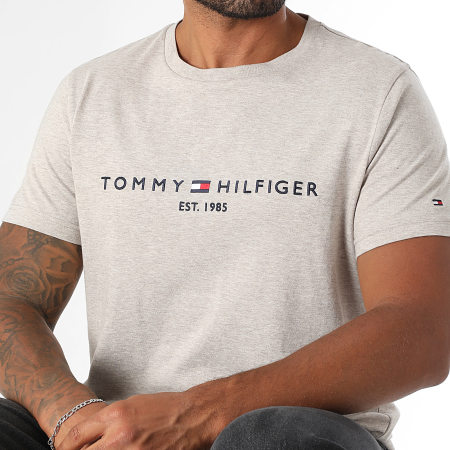 Tommy Hilfiger - Tee Shirt Slim Logo 1797 Beige Chiné