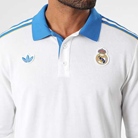 Adidas Originals - Polo Manches Longues A Bandes Real Madrid Icon JN3065 Blanc