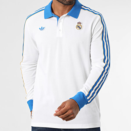 Adidas Originals - Polo Manches Longues A Bandes Real Madrid Icon JN3065 Blanc