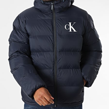 Calvin Klein - Doudoune Capuche Zippée RD528G Bleu Marine