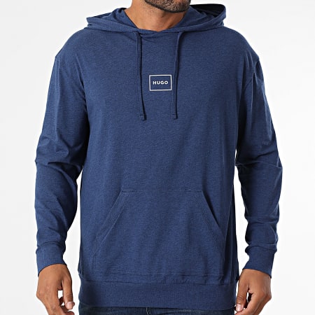 HUGO - Tee Shirt Manches Longues Capuche Laze 50525244 Bleu Marine Chiné