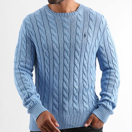 Polo Ralph Lauren - Pull Original Player Bleu Clair Chiné