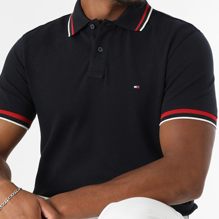 Tommy Hilfiger - Polo Manches Courtes Cuff Interest 0308 Bleu Marine