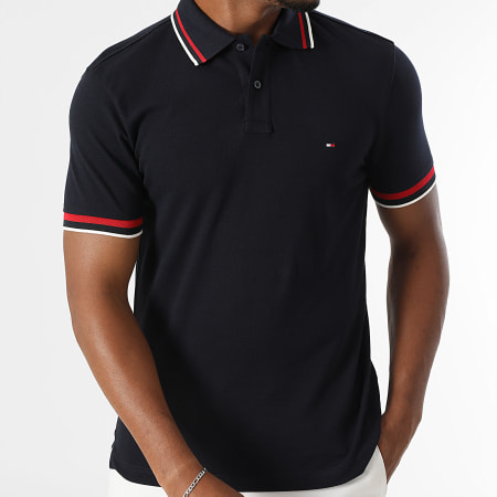 Tommy Hilfiger - Polo Manches Courtes Cuff Interest 0308 Bleu Marine