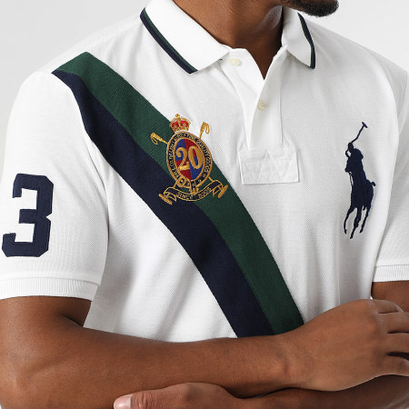 Polo Ralph Lauren - Polo Manches Courtes Slim Fit Big Player Blanc