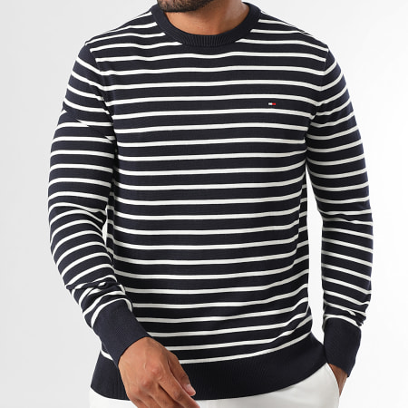 Tommy Hilfiger - Pull A Rayures Essential 9999 Bleu Marine
