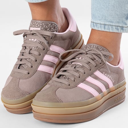 Adidas Originals - Baskets Femme Gazelle Bold W JQ6436 Trace Brown Clear Pink Earth Strata