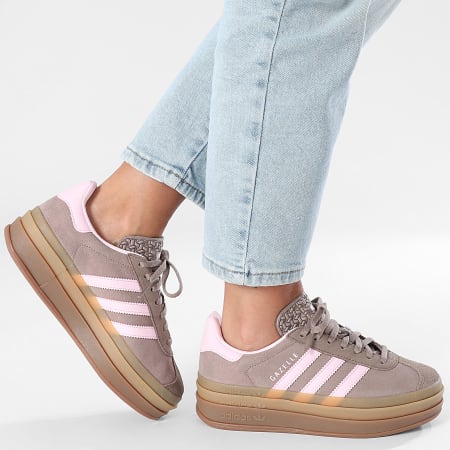 Adidas Originals - Baskets Femme Gazelle Bold W JQ6436 Trace Brown Clear Pink Earth Strata
