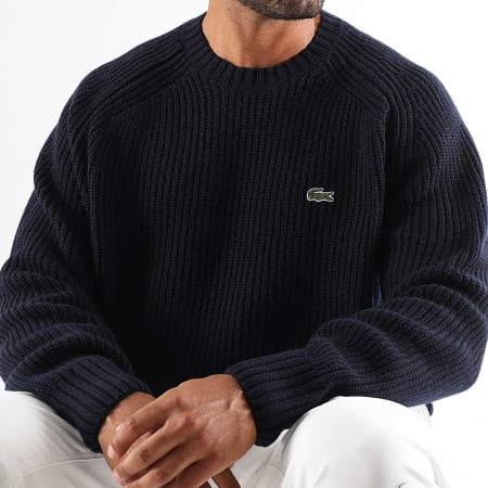 Lacoste - Pull Logo Brodé Crocodile Classic Fit Bleu Marine