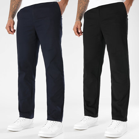 LBO - Lot De 2 Pantalons Chino 2275 Bleu Marine Noir