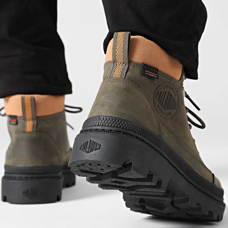 Palladium Pampa Hi bottes à lacets vert - Taille 38