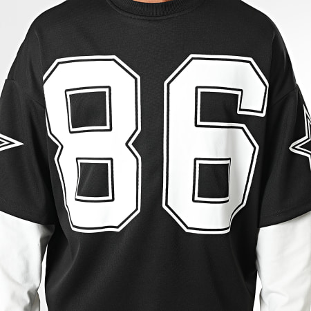 Uniplay - Tee Shirt Manches Longues Oversize Large 056 Noir Blanc
