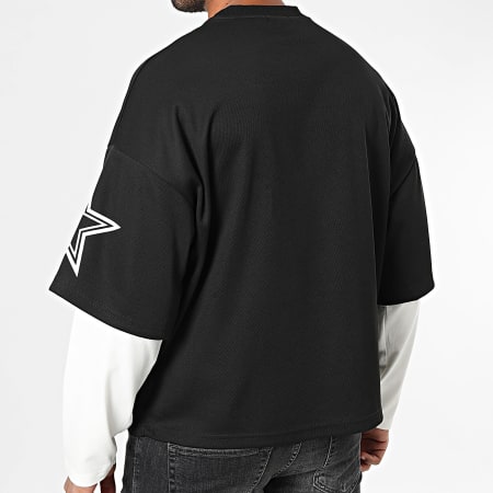 Uniplay - Tee Shirt Manches Longues Oversize Large 056 Noir Blanc