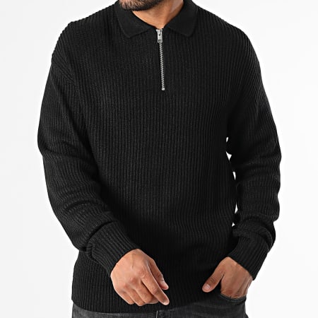 JJ Rebel - Pull Col Zippé Logan Noir