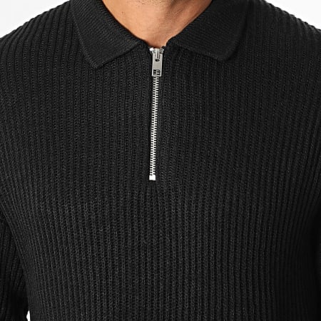 JJ Rebel - Pull Col Zippé Logan Noir