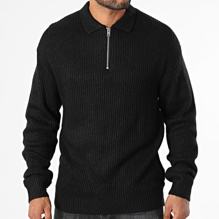 JJ Rebel - Pull Col Zippé Logan Noir