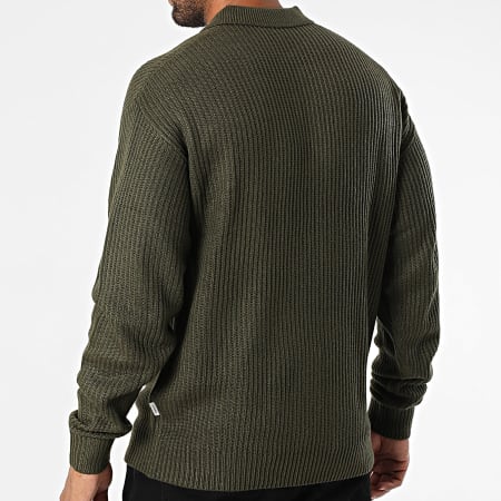 JJ Rebel - Pull Col Zippé Logan Vert Kaki