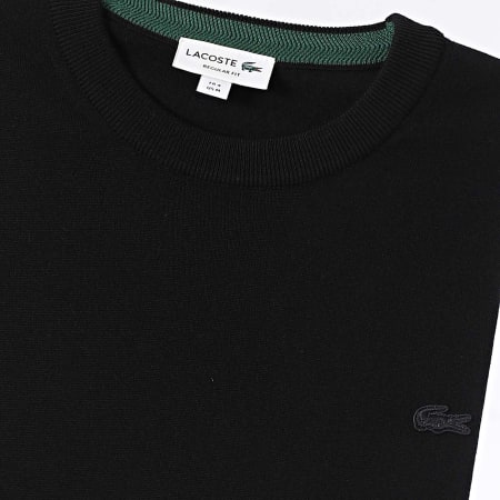 Lacoste - Pull Col Rond Regular Fit Logo Brodé Crocodile Noir