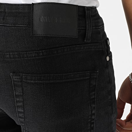 Only And Sons - Jean Slim Loom Noir