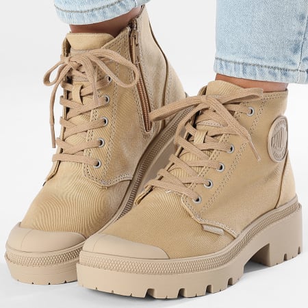 Palladium Femme Pallabase Twill Boots - Bottines Confortables En Coton Sergé