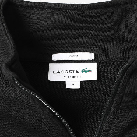 Lacoste - Sweat Col Montant Zippé Classic Fit Logo Crocodile Noir
