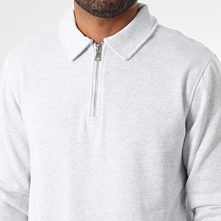 Only And Sons - Sweat Col Zippé David Gris Clair Chiné