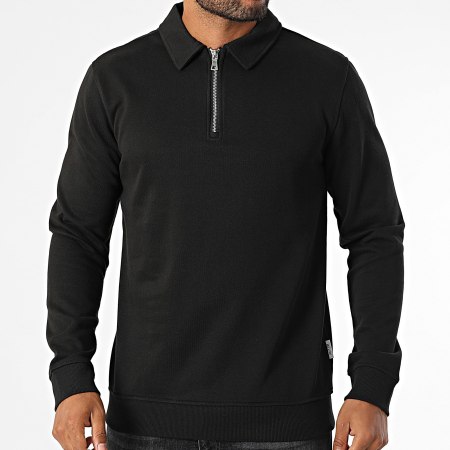 Only And Sons - David Zwarte Sweat Top met Ritssluiting