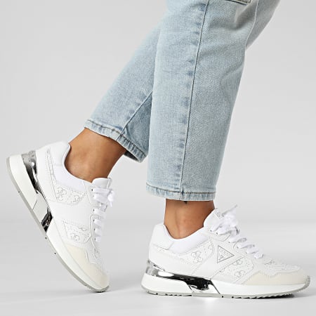 Guess - Zapatillas Mujer FLFMICELE12 Blanco Gris Plata