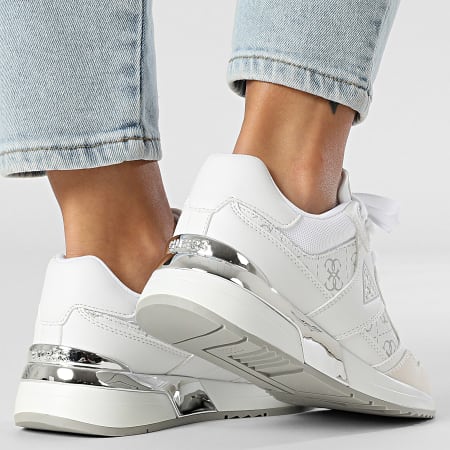 Guess - Zapatillas Mujer FLFMICELE12 Blanco Gris Plata