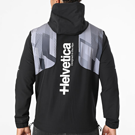 Helvetica - Veste Capuche Zippée Denis Noir Gris