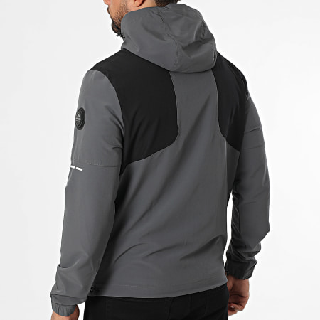 Helvetica - Veste Capuche Zippée Swindon Gris Anthracite Noir
