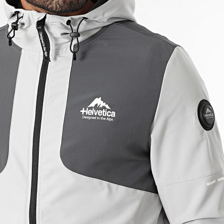 Helvetica - Veste Capuche Zippée Swindon Gris Clair Gris Anthracite